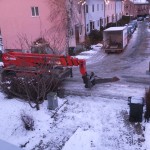 En kranbil med snabel.